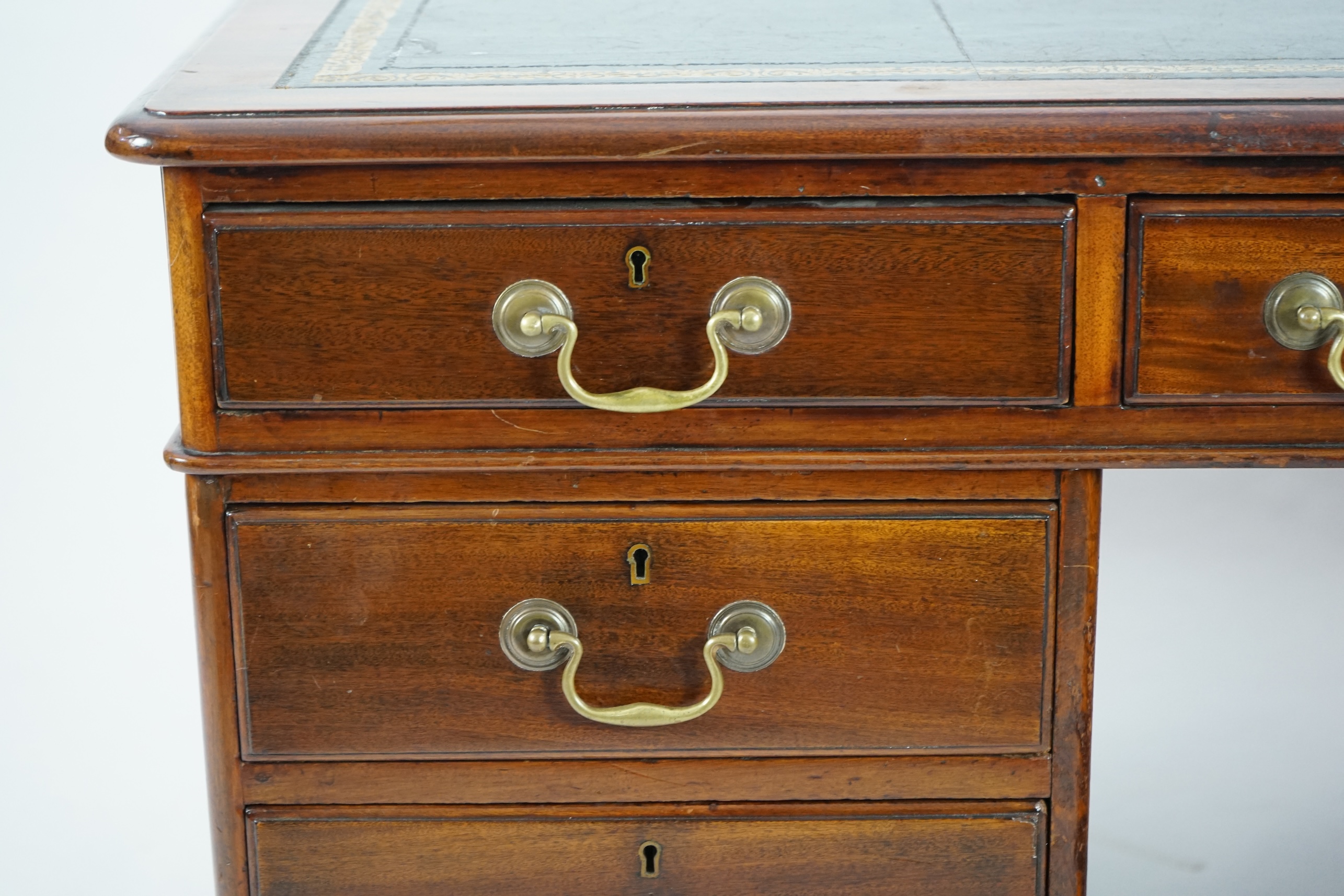 A Victorian mahogany partner's desk